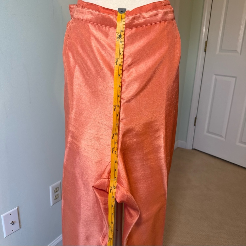 Mlle Gabrielle Size 24W Coral Satin Two-Piece Set with Floral Embroidery - Picture 4 of 9
